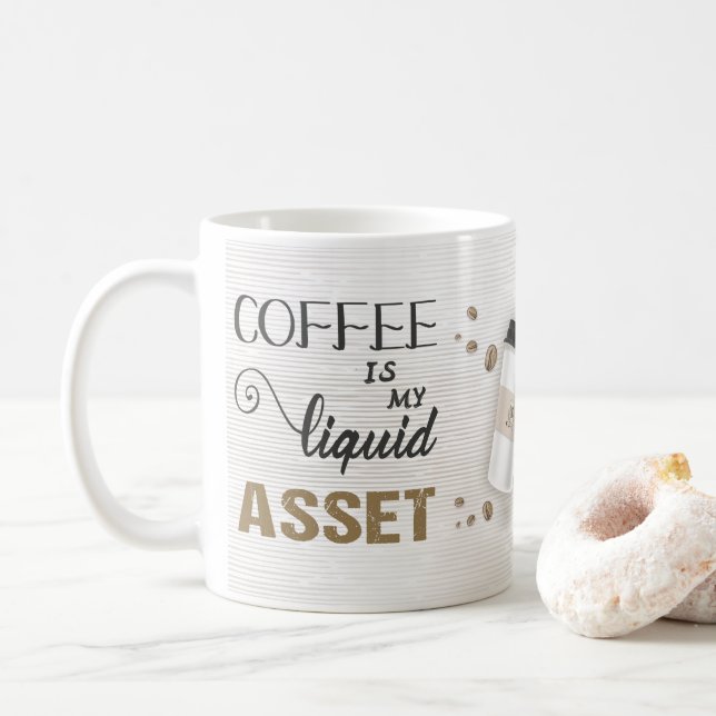 Likvida tillgångar i redovisningskassan kaffemugg (Med munk)