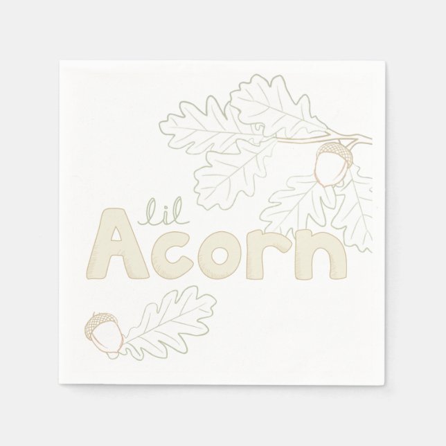 Lil Acorn Sketch Baby Shower Pappersservett (Framsidan)