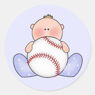 Lil Baseball Pojke Runt Klistermärke