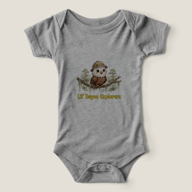Lil' Bayou Explorers Eagle Baby One Piece T Shirt (Design Framsida)