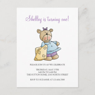 Lil Bears ・ Gult Blankett i Flicka Inbjudningar