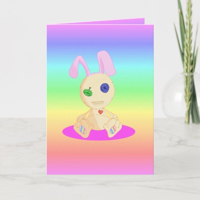 Lil bekväm kaninglad påsk helgkort (Framsida)