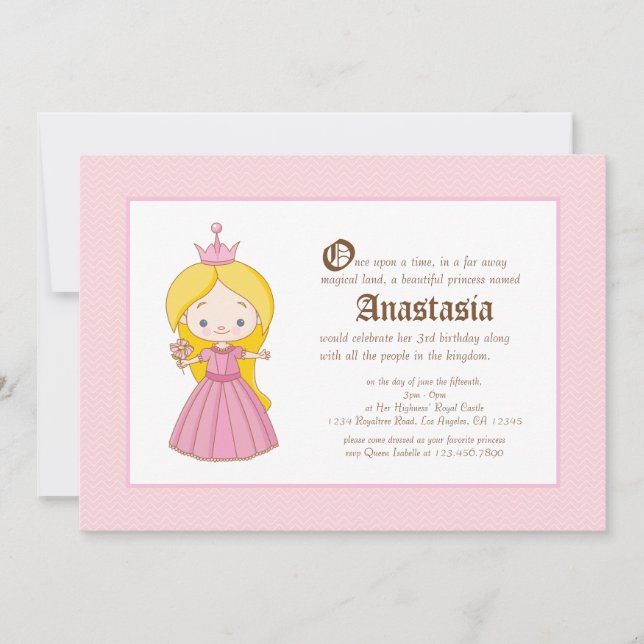 Li'l Blonde Princess Royal Birthday Investigation Inbjudningar (Framsida)