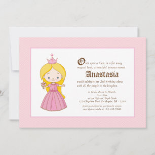 Li'l Blonde Princess Royal Birthday Investigation Inbjudningar