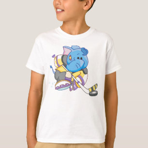 Lil Blue Elephant Hockey Tee Shirt