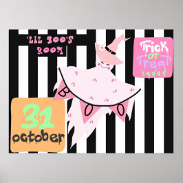 Lil Boo'Kids Room Ghost Pastel Halloween Décor Poster