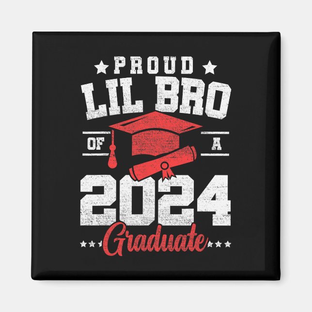 Lil Bro av högsta klass 2024 Student-Studenten Magnet (Framsidan)