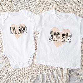 Lil Bro  Heart Matching Syskon-familjen T Shirt