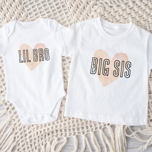 Lil Bro  Heart Matching Syskon-familjen T Shirt (Skapare uppladdad)