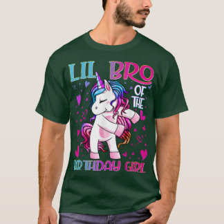 Lil Bro of the Birthday Girl Flossing Unicorn Litt T Shirt
