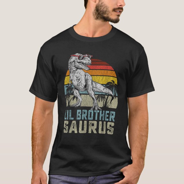 Lil Brothersaurus t Rex Dinosaur Lil Brother Sauru Shirt (Framsida)