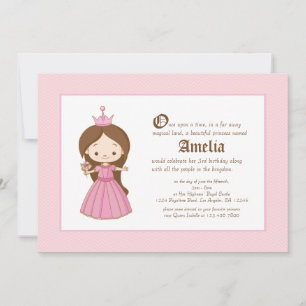 Li'l Brunette Princess Royal Birthday Investigatio Inbjudningar