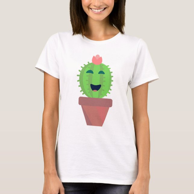 Lil Cactus Cute Tecknad Cacti Art T Shirt (Framsida)