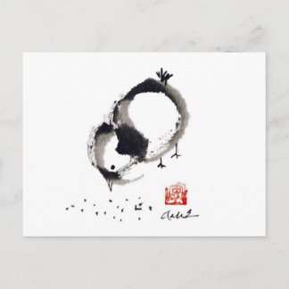 Lil Chick, Sumi-e av Andrea Erickson Vykort