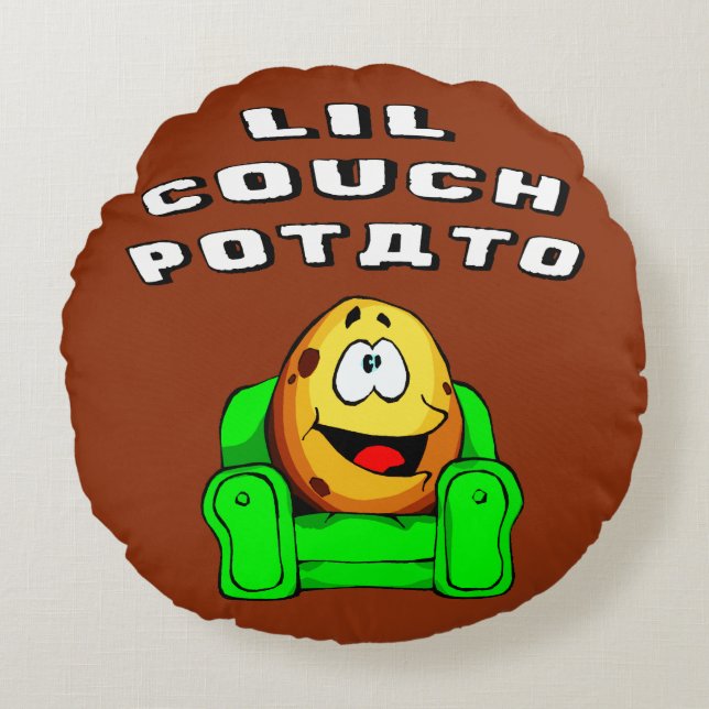 Lil Couch Potato Rund Kudde (Framsidan)