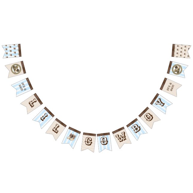 Lil Cowboy Baby Shower Flagga Banner (Alla)