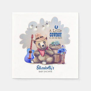 Lil Cowboy Bear Land Baby Shower Pappersservett