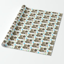 Lil Cowboy och Nalle Rustic Polka Dot Presentpapper