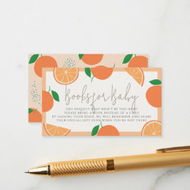 Lil Cutie Modern Orange Baby Shower Bok-begäran Tilläggskort