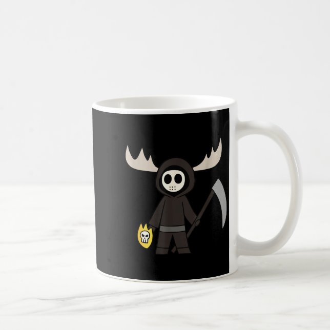 Lil Doom Moose - Funny Reaper Cartoon  Kaffemugg (Höger)