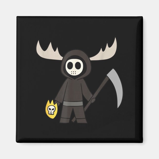 Lil Doom Moose - Funny Reaper Cartoon  Magnet (Framsidan)