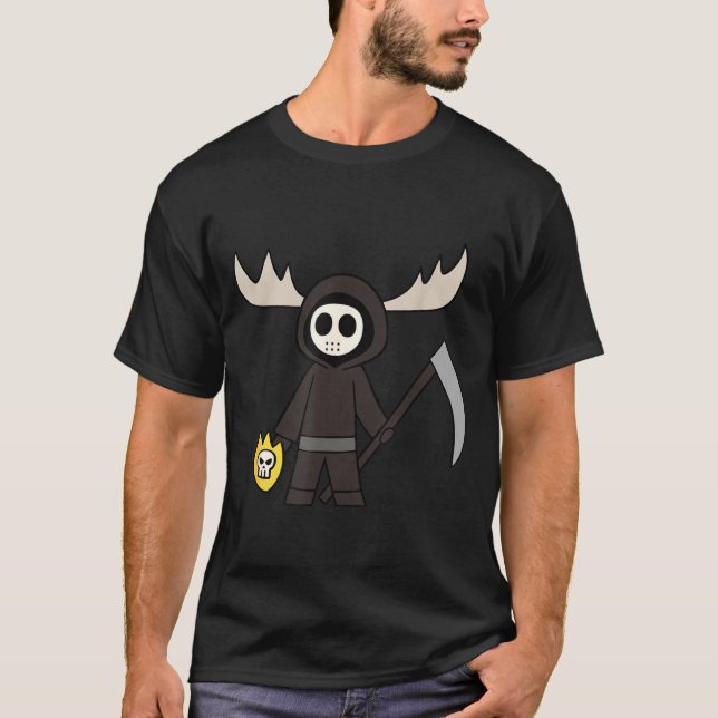 Lil Doom Moose - Funny Reaper Cartoon  T Shirt (Framsida)