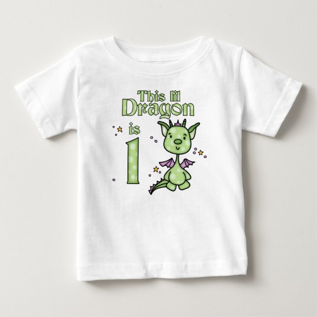 Lil Dragon 1:a födelsedagen Tee Shirt (Framsida)