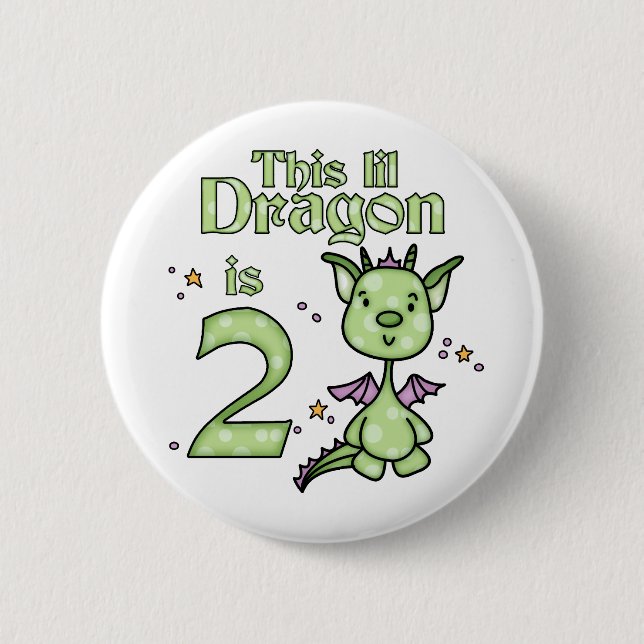 Lil Dragon 2:a födelsedagen Knapp (Framsida)