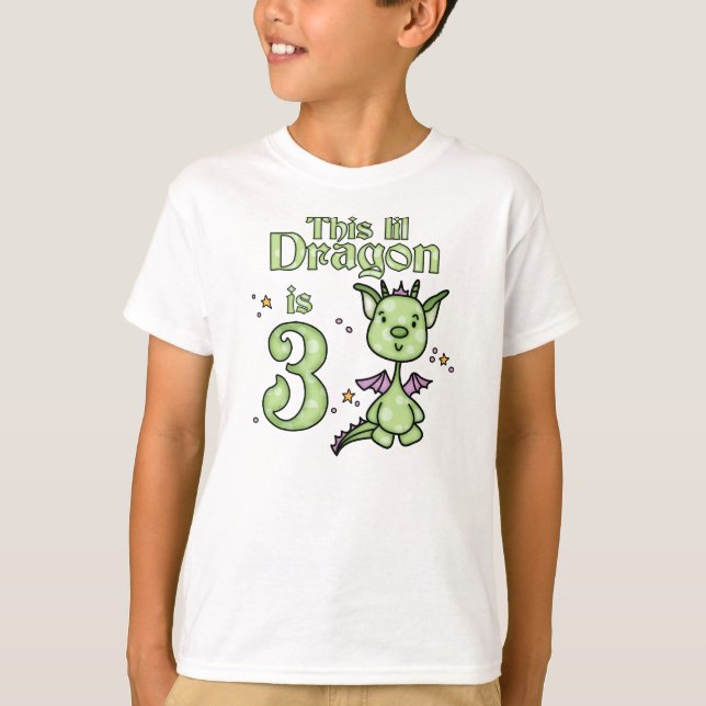 Lil Dragon 3:e födelsedagen T-shirt (Framsida)
