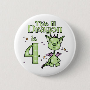 Lil Dragon 4e födelsedagen Knapp