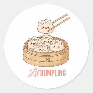 Lil Dumplin – Sött Baby Dumplings-mönster Tjejig Runt Klistermärke