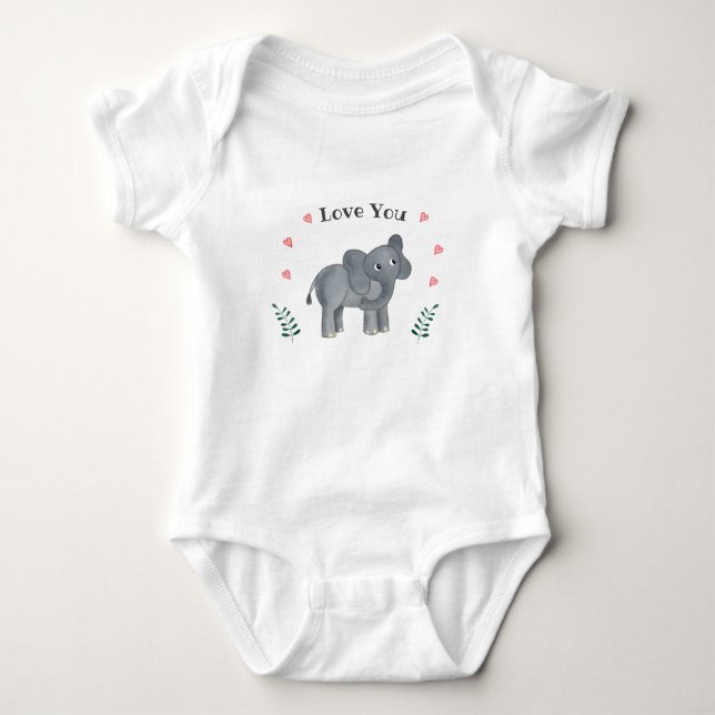 Lil Elephant Baby Bodykostym T Shirt (Framsida)