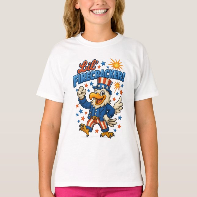  Lil’ Firecracker Freedom Classical Eagle T Shirt (Framsida)