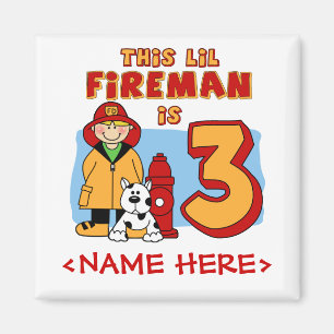 Lil Fireman 3:e födelsedagen Magnet
