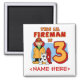 Lil Fireman 3:e födelsedagen Magnet (Framsidan)