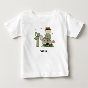Lil Fishingman 1:a födelsedagen Baby T-Shirt