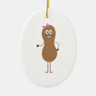 Lil flickajordnöt julgransprydnad keramik