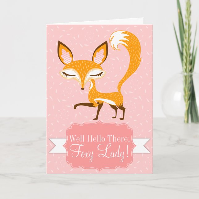 Lil Foxie - hälsningskort för Rosa "Foxy Dam"-Anpa Helgkort (Framsida)
