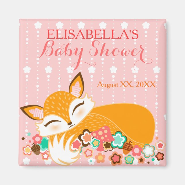 Lil Foxie unge - beställnings- baby showermagnet Magnet (Framsidan)