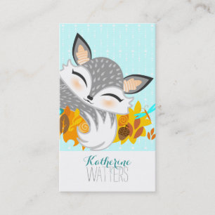 Lil Foxie Unge - Bizcards för Cute Fox-Lodrät Visitkort