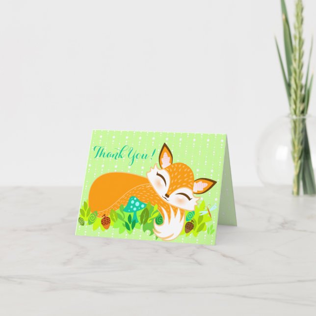 Lil Foxie Unge - Cute Anpassningsbar - tackkort (Framsida)