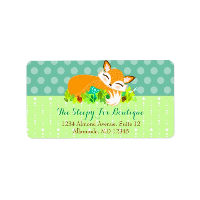 Lil Foxie Unge - Cute Fox Anpassningsbar Adresseti Adressetikett (Framsidan)