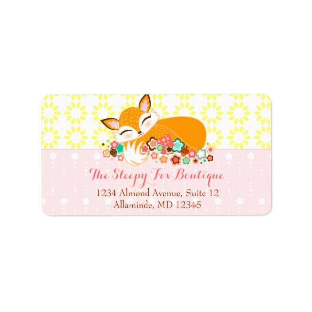 Lil Foxie Unge - Cute Fox Anpassningsbar Adresseti Adressetikett (Framsidan)