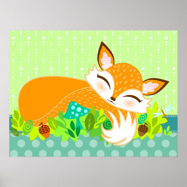 Lil Foxie Unge - Cute Fox Wall Poster (Framsidan)