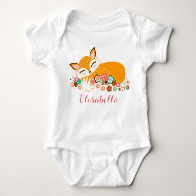 Lil Foxie unge - gullig babyräv T-shirt (Framsida)
