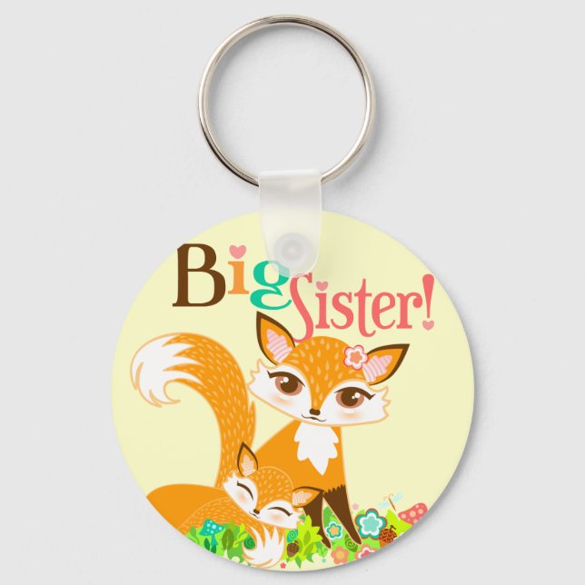 Lil Foxies Big Sister Keychain Nyckelring (Framsida)