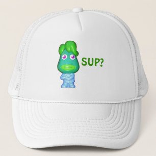 Lil främmande dudenågot att säga, "Sup? ", Truckerkeps