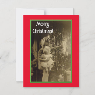 Lil Girl med New Doll-julkort Julkort