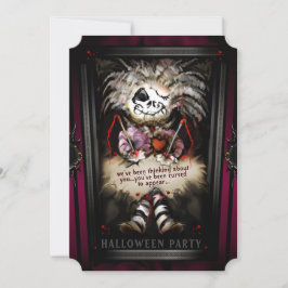 Lil Girly Voodoo Doll Halloween fest Family Invit Inbjudningar