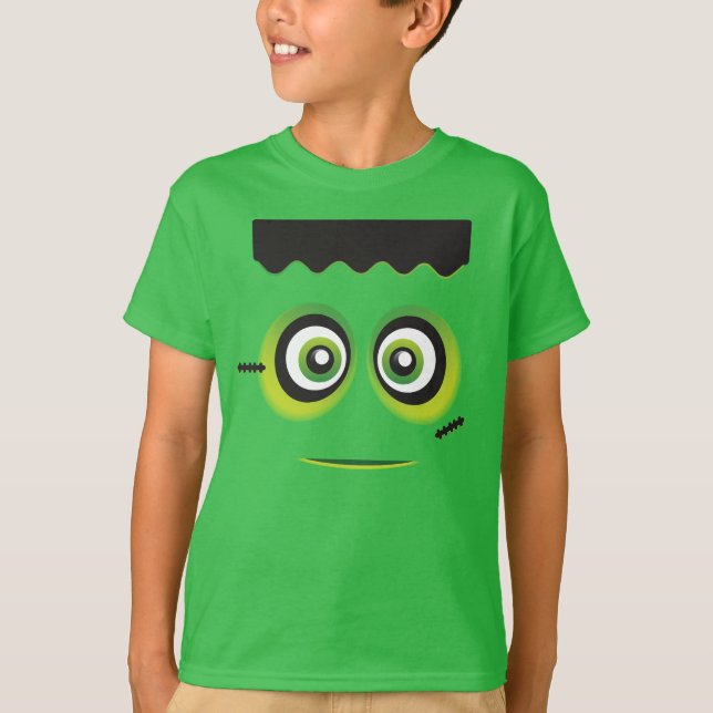Lil grön Frankenstein emoji Tee Shirt (Framsida)